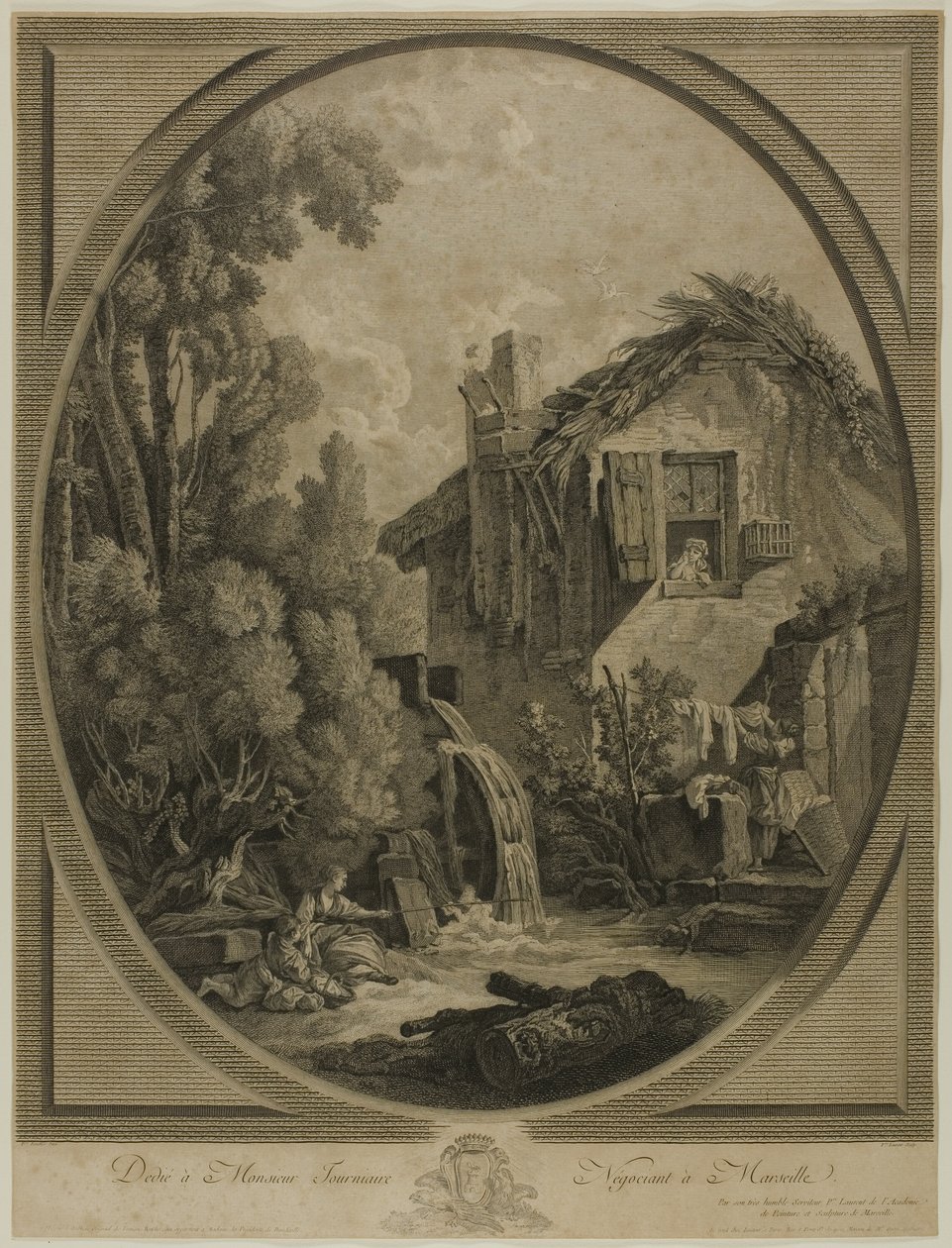 Krajina větrného mlýna od Pierre Francois Laurent