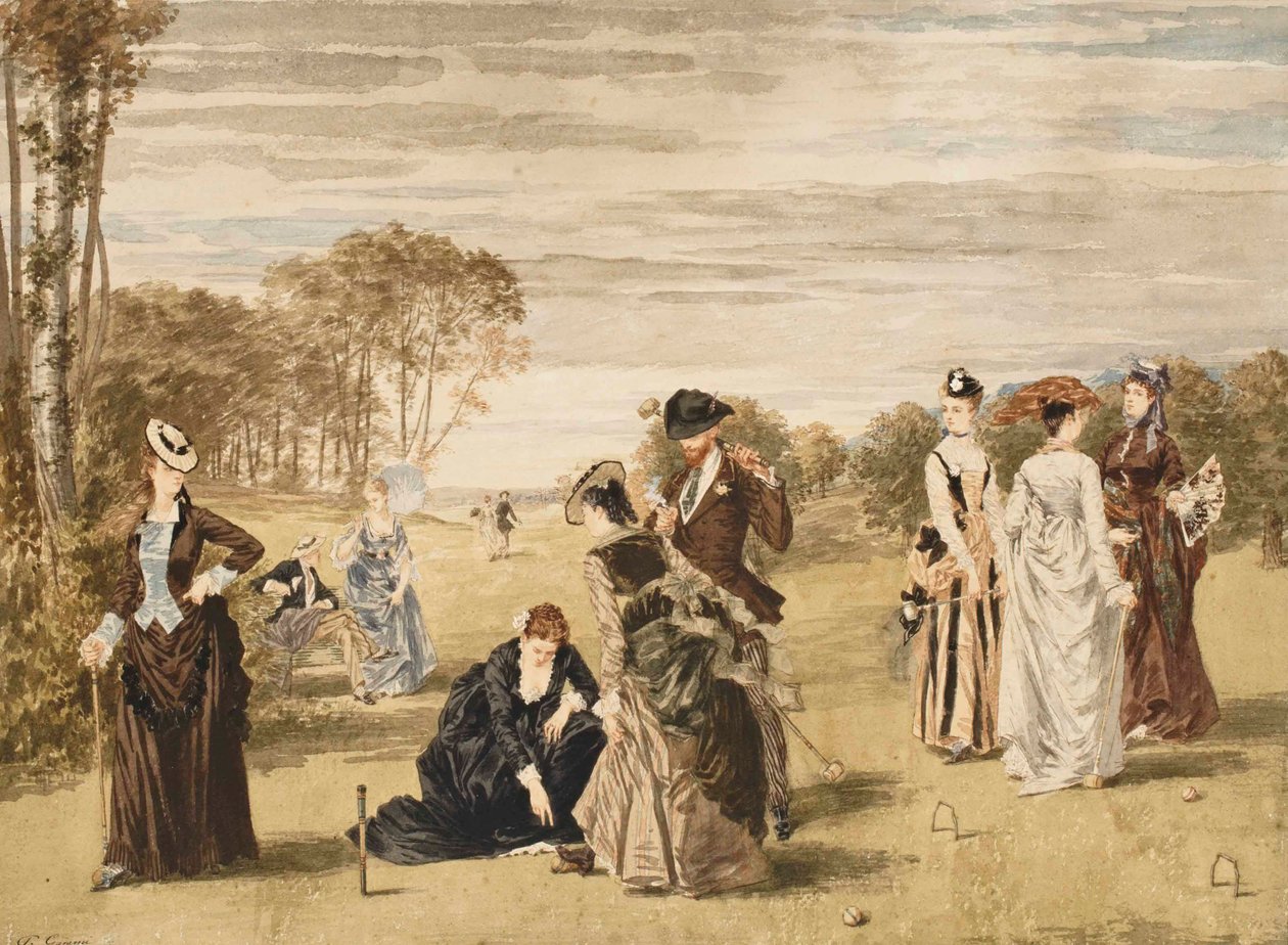 Kroketová hra, 1874. od Pierre Gavarni