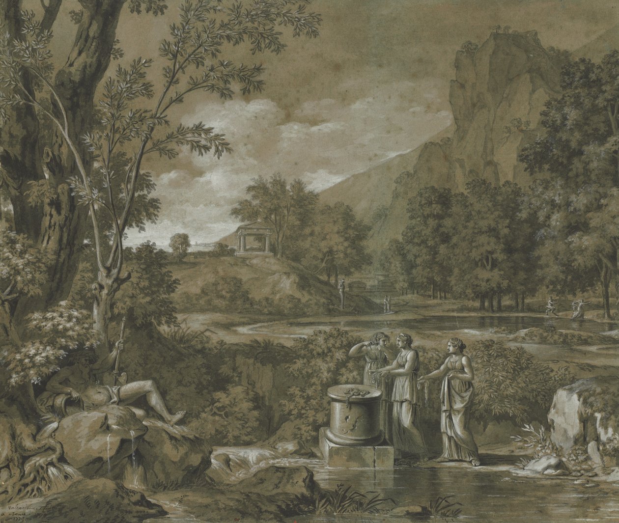 Klasická krajina od Pierre Henri de Valenciennes