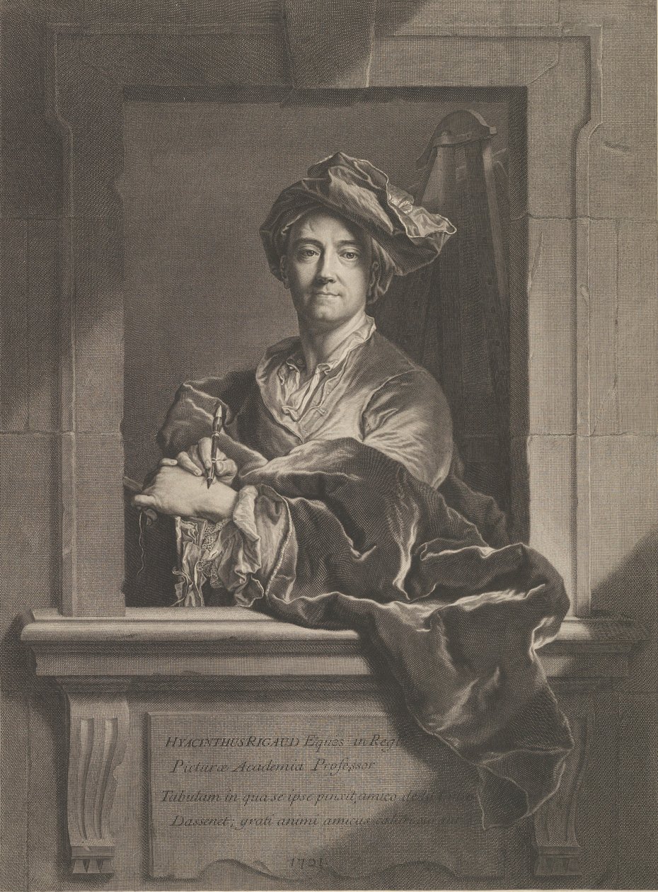 Portrét Hyacinthe Rigaud, 1721. od Pierre Imbert Drevet