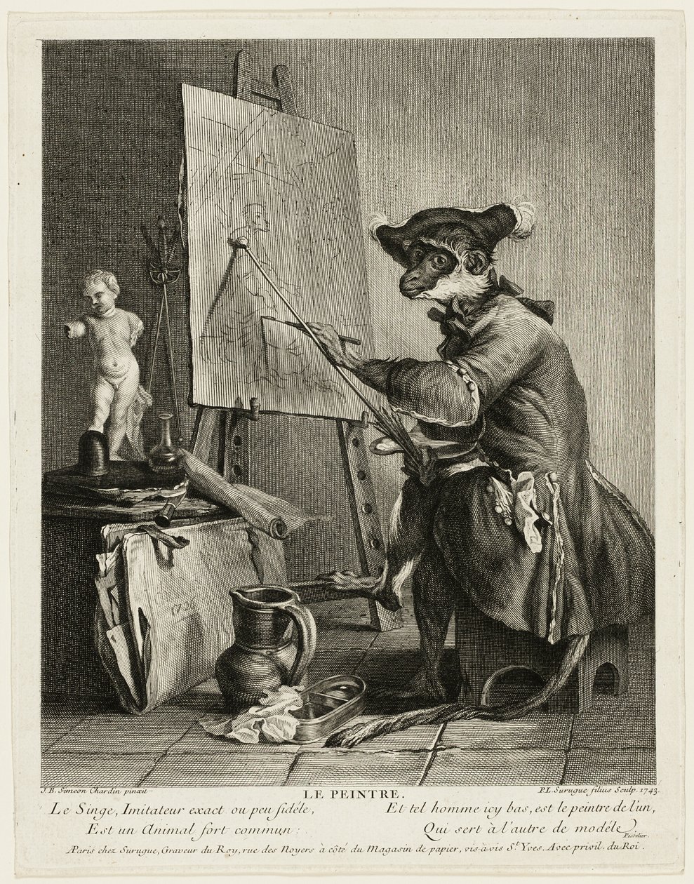 Malíř opice od Pierre Louis de Surugue