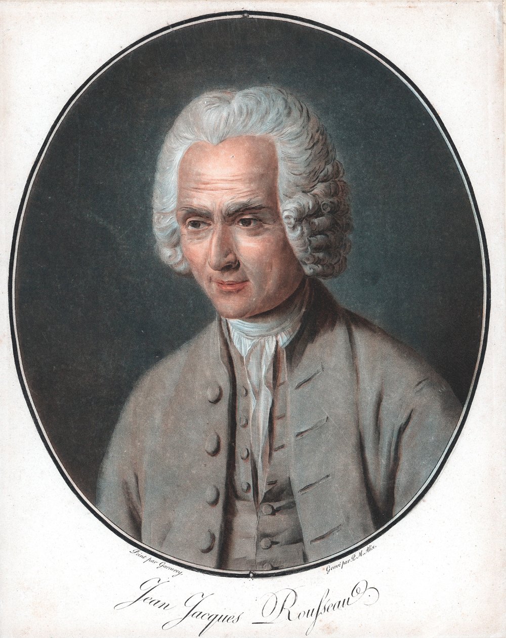 Jean-Jacques Rousseau 1712-78, francouzský politický filozof od Pierre Michel Alix