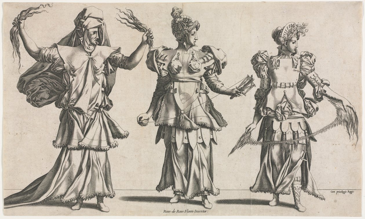 Tři osudy, kostýmní návrhy, c. 1534. od Pierre Milan