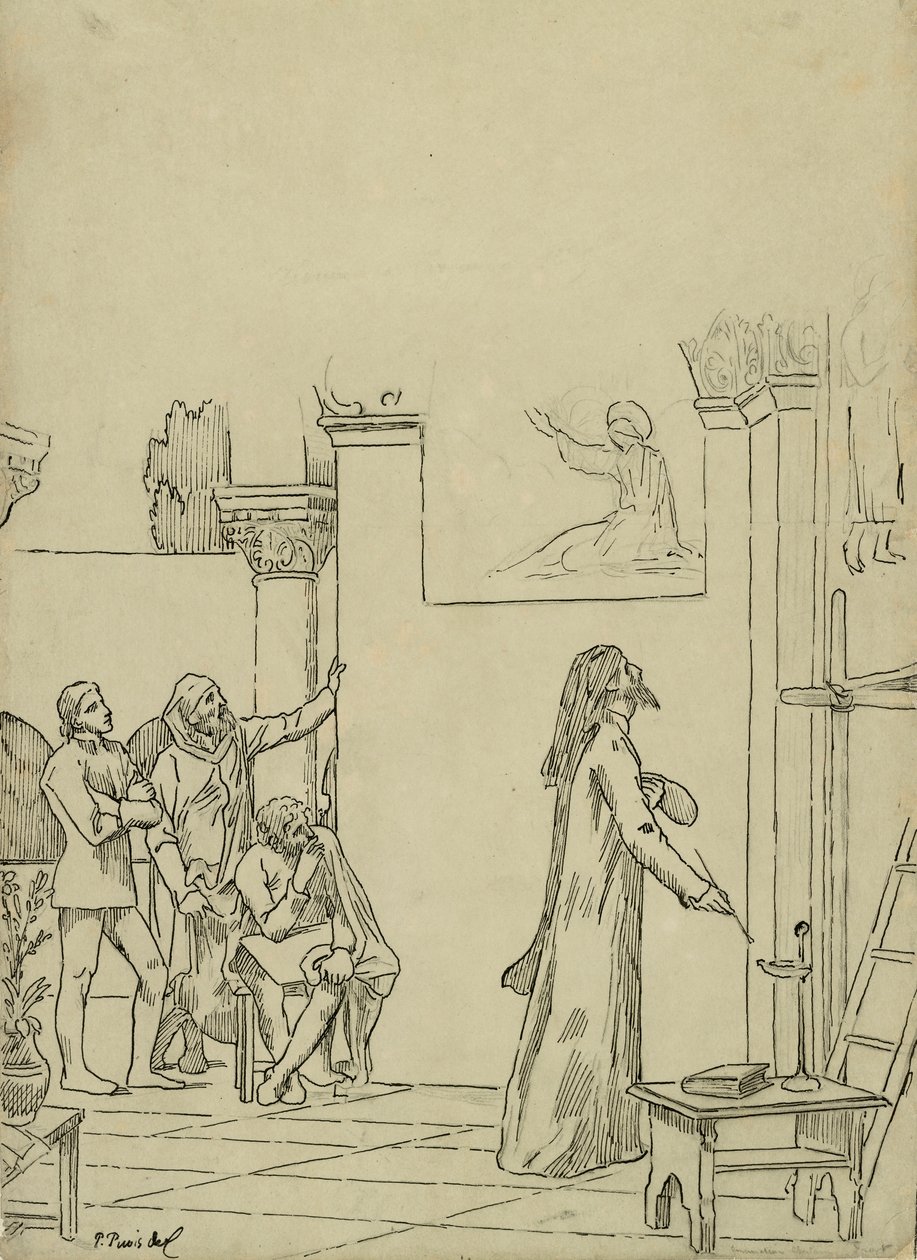 Studie pro L od Pierre Puvis de Chavannes