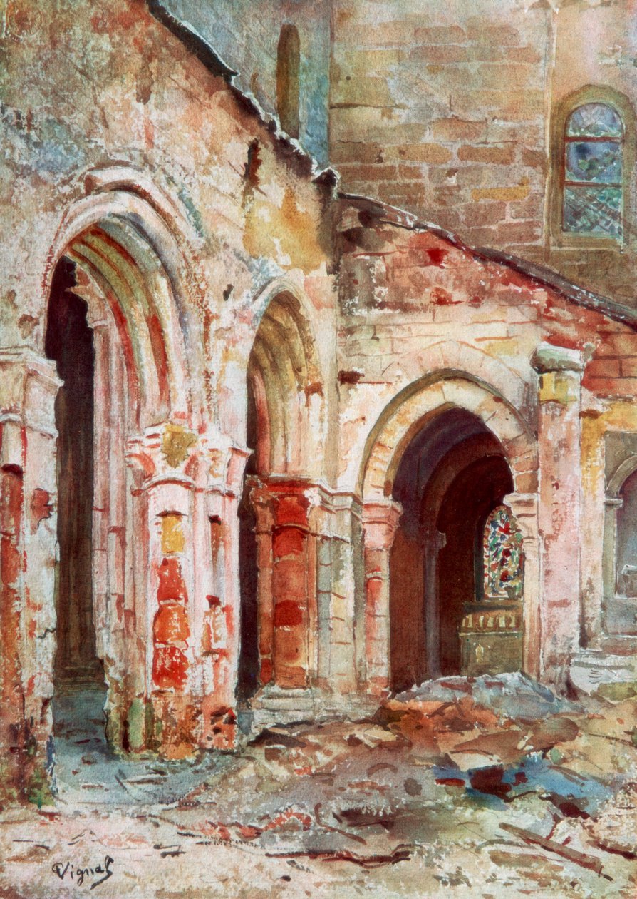 Kostel Sermaize, 1914, 1926. od Pierre Vignal