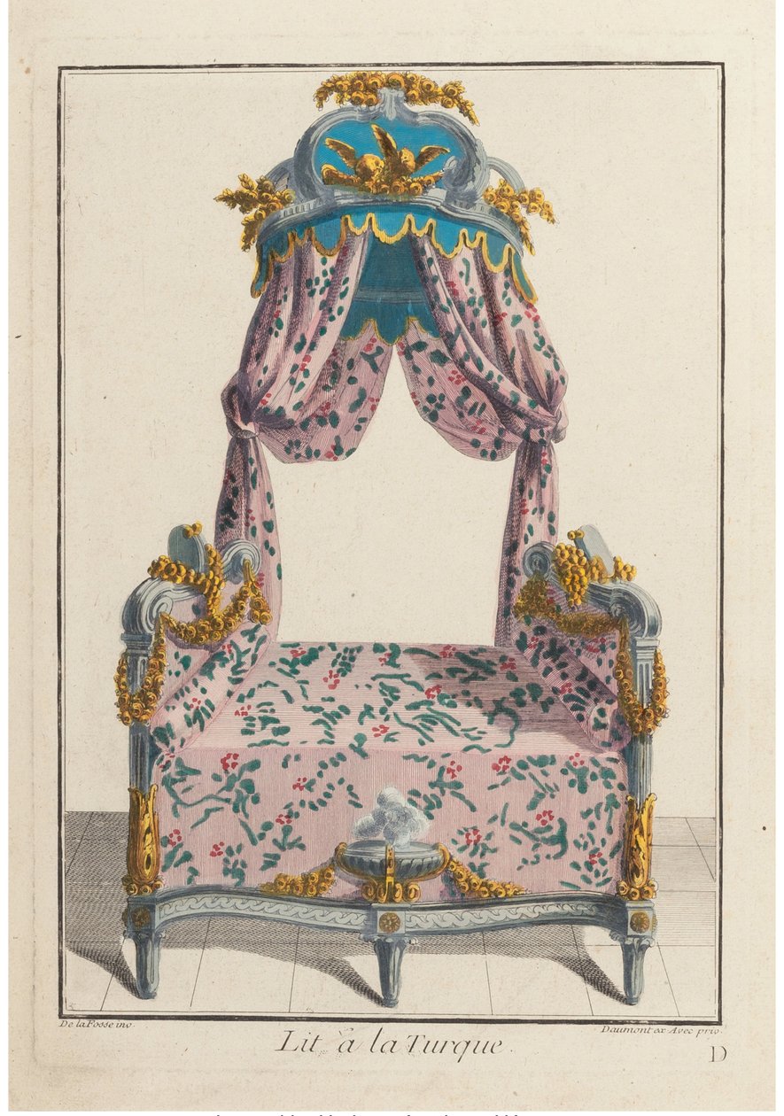 Postel à la Turque, cca 1788. od Pierre de La Mesangere