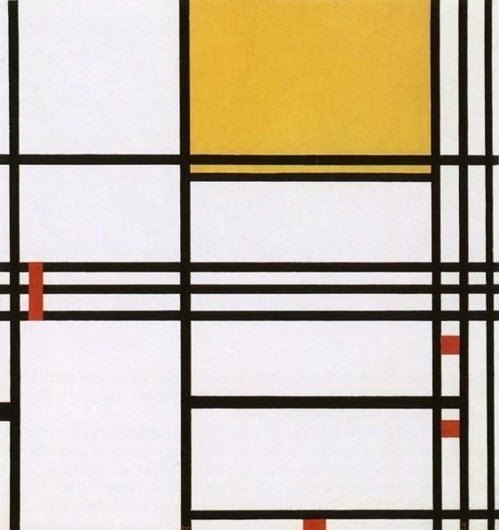 Složení s černou barvou od Piet Mondrian