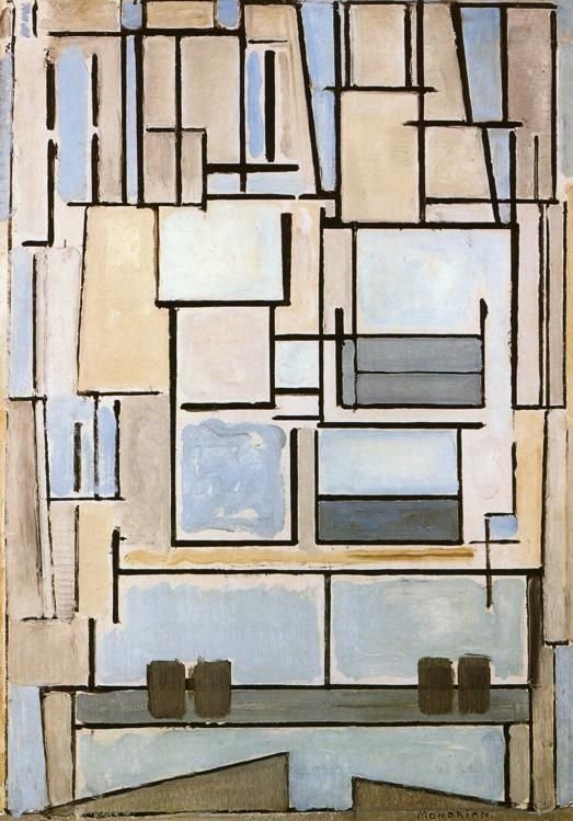 Složení č. 9 Modrá fasáda od Piet Mondrian