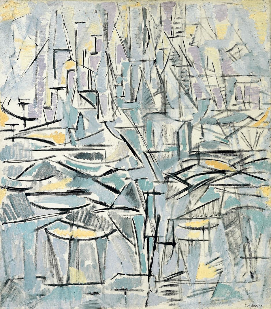 Složení č. XVI od Piet Mondrian