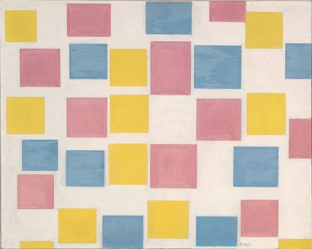 Složení s barevnými poli od Piet Mondrian
