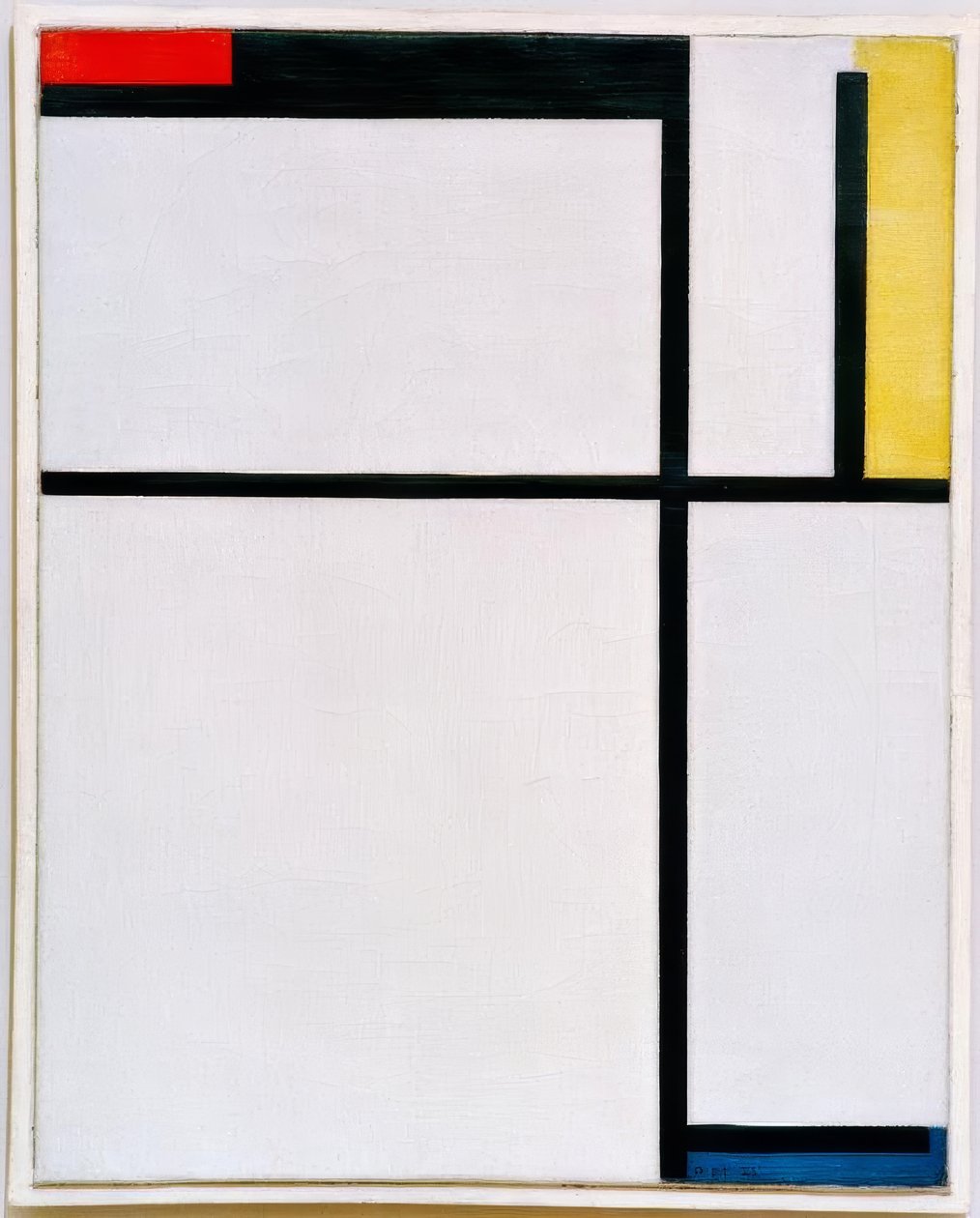 Složení s červenou, černou, žlutou, modrou a šedou od Piet Mondrian