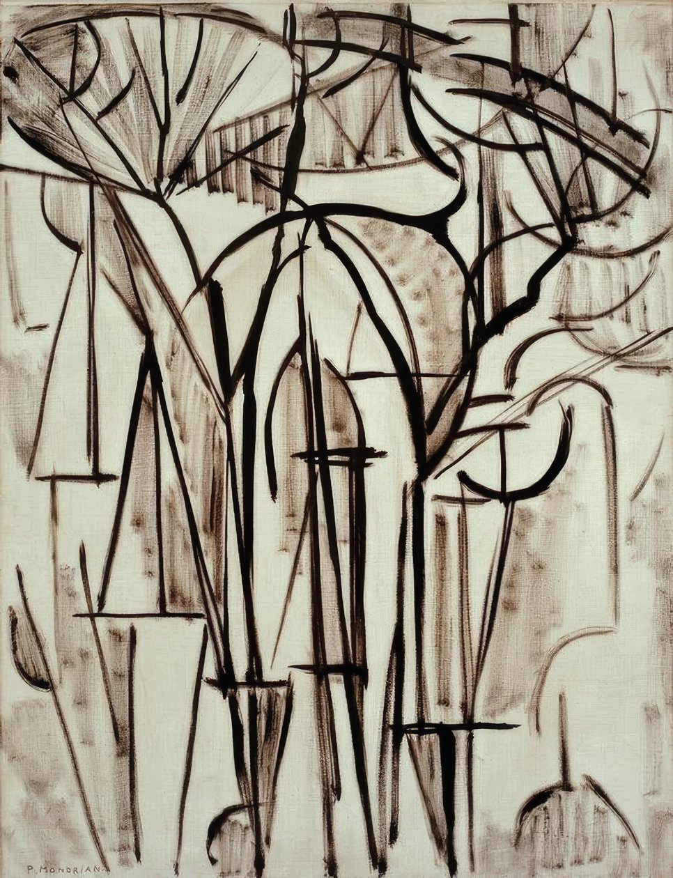 Kompoziční stromy I od Piet Mondrian