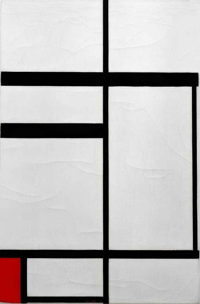 kompozice č. I; Složení s červenou od Piet Mondrian
