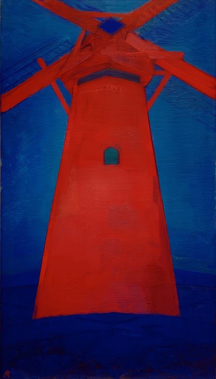 Mlýn; Červený mlýn v Domburgu od Piet Mondrian