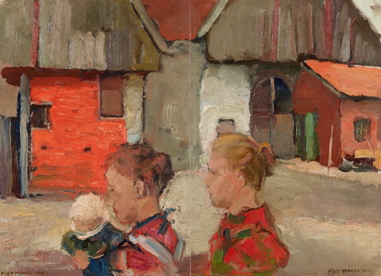 Zadní štíty hospodářských budov s figurami, 1898-99 od Piet Mondrian