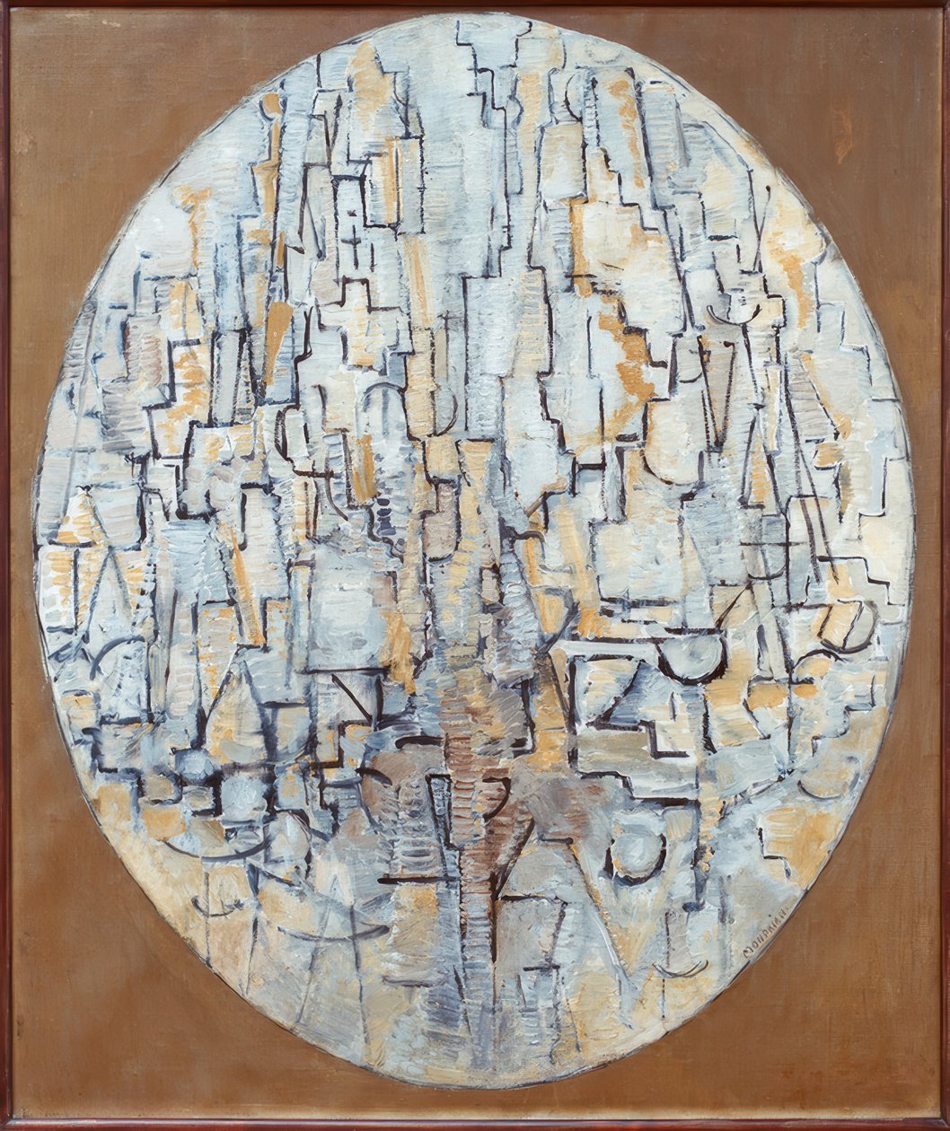 Tableau No. 3; Složení v oválu od Piet Mondrian