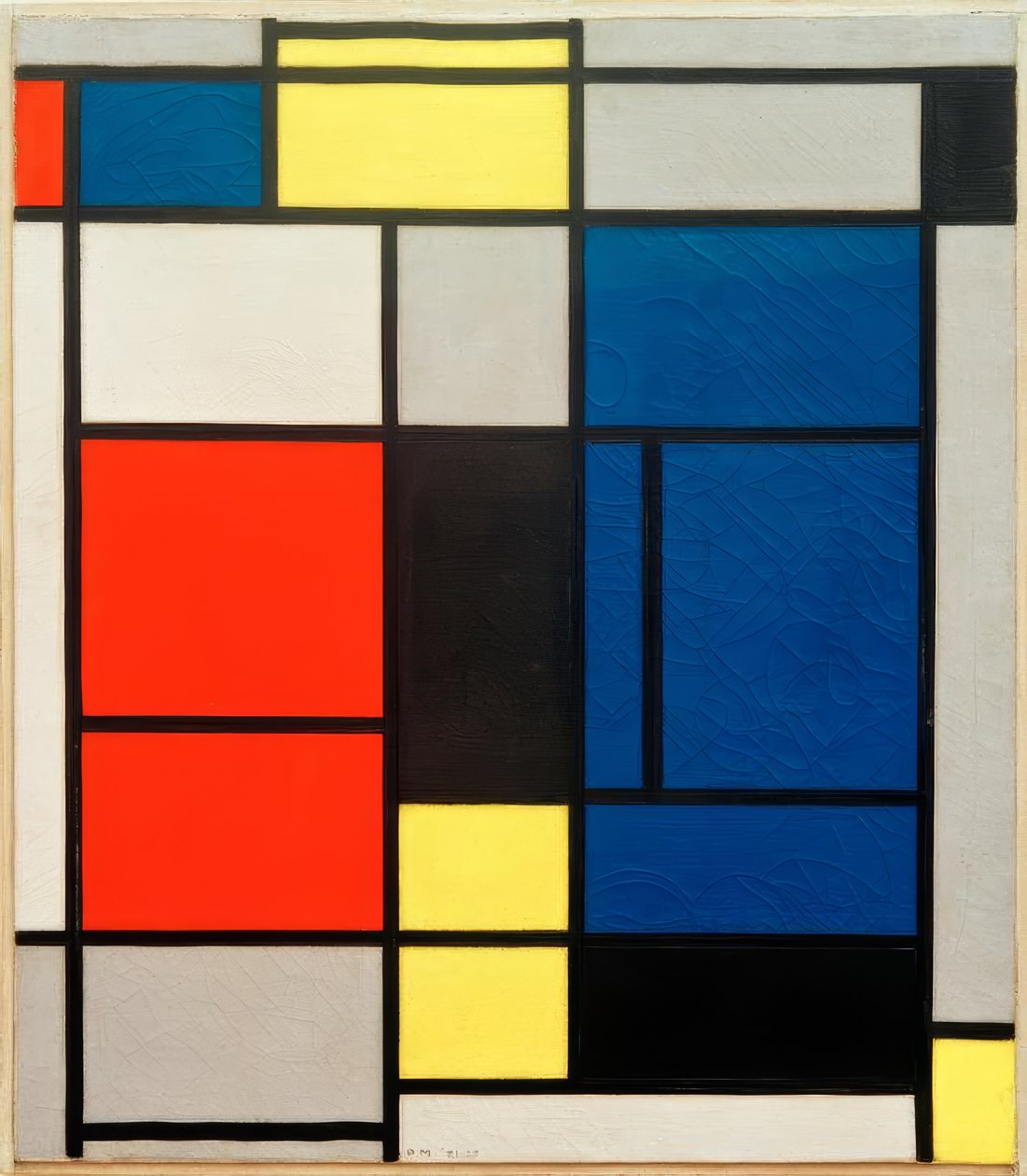 Tableau No. Já s červenou, modrou, žlutou, černou a šedou od Piet Mondrian