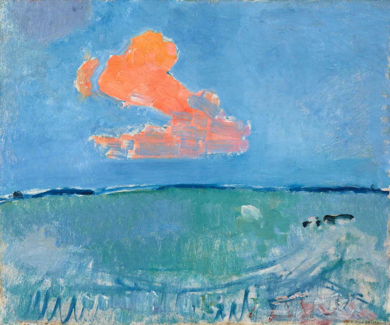 The Red Cloud, c.1907 (olej na kartonu) od Piet Mondrian