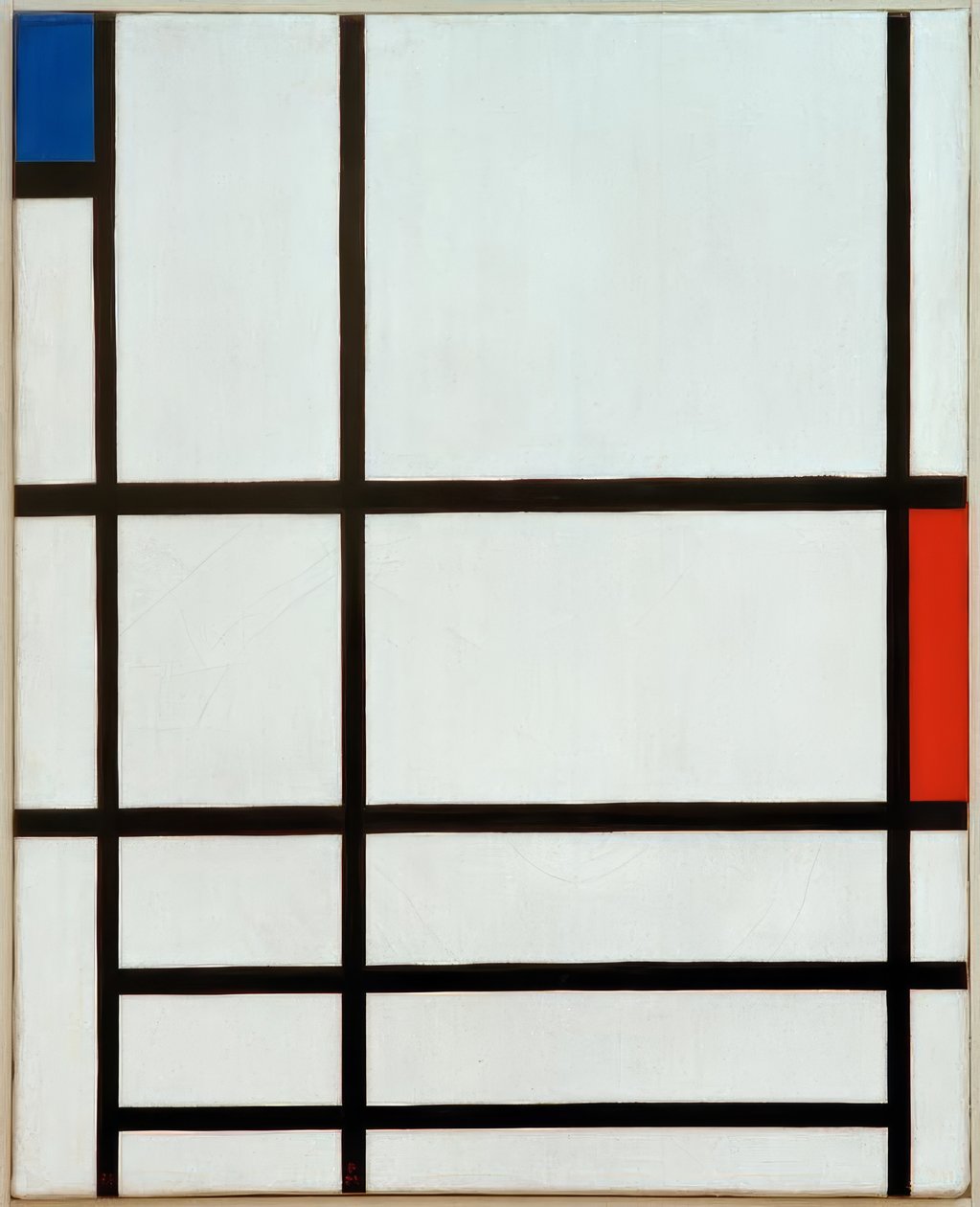 Kompozice v červené, modré a bílé: II od Piet Mondrian