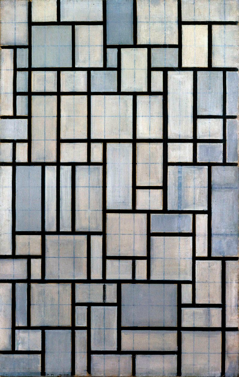 Kompozice s mřížkou 2, 1915 od Piet Mondrian