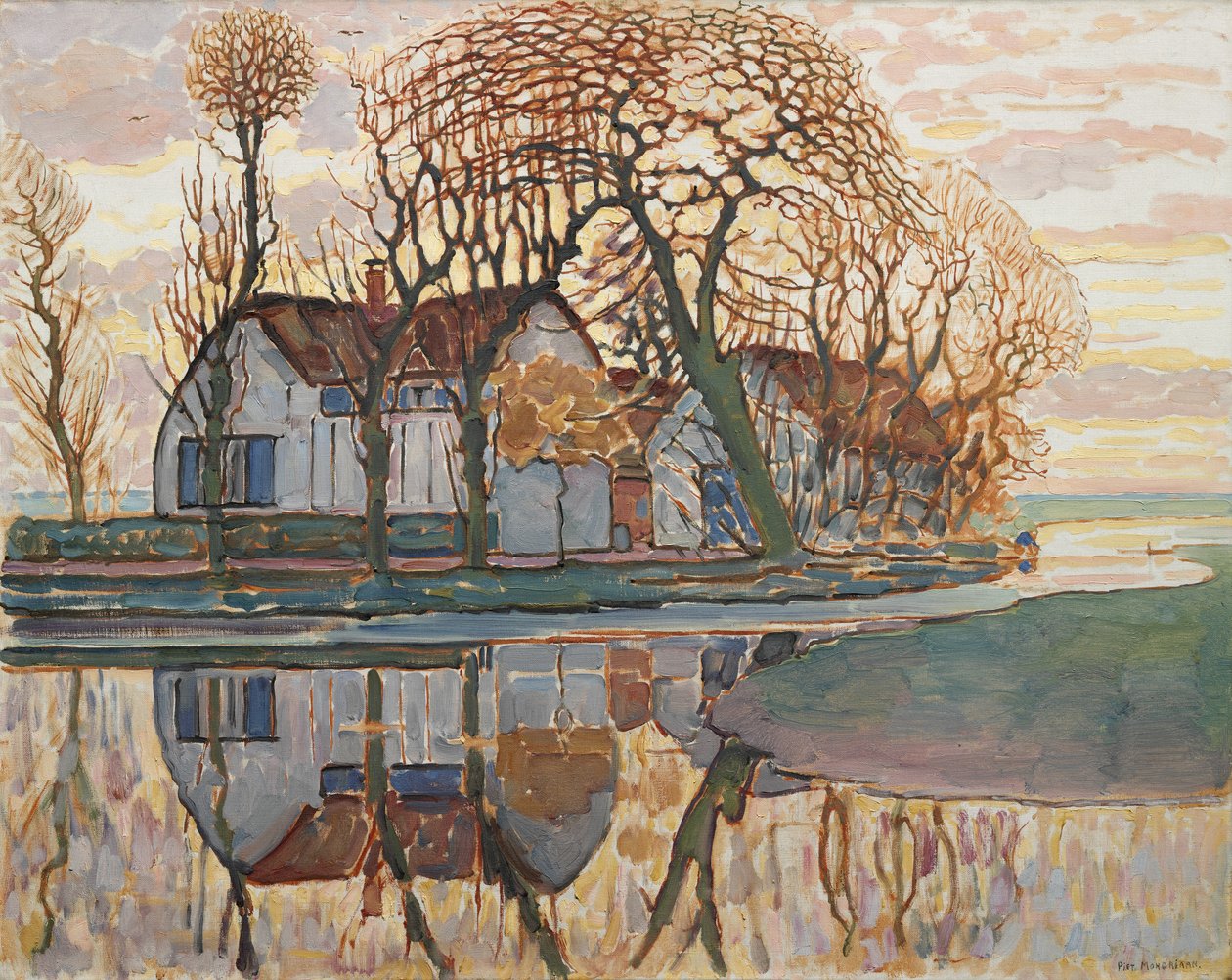 Farma poblíž Duivendrechtu, kolem roku 1916 od Piet Mondrian