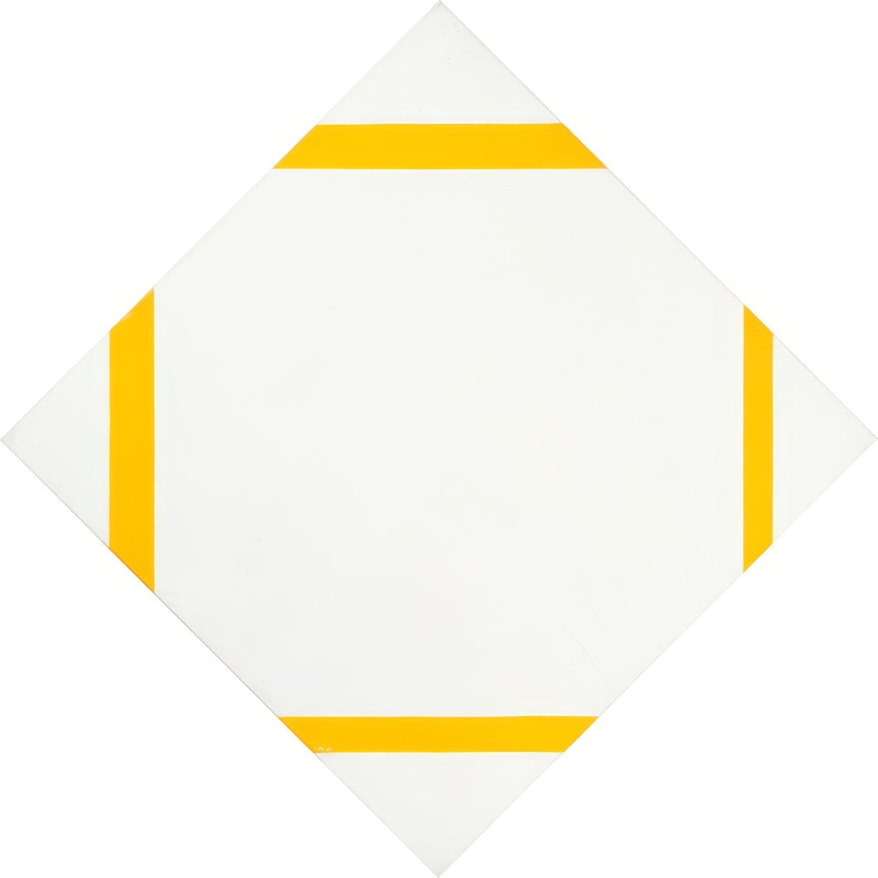Složení pastilky se čtyřmi žlutými čarami od Piet Mondrian