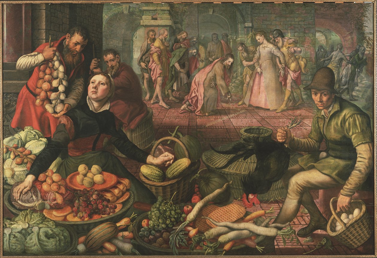 Kristus a žena zajati v cizoložství, kolem roku 1570 od Pieter Aertsen