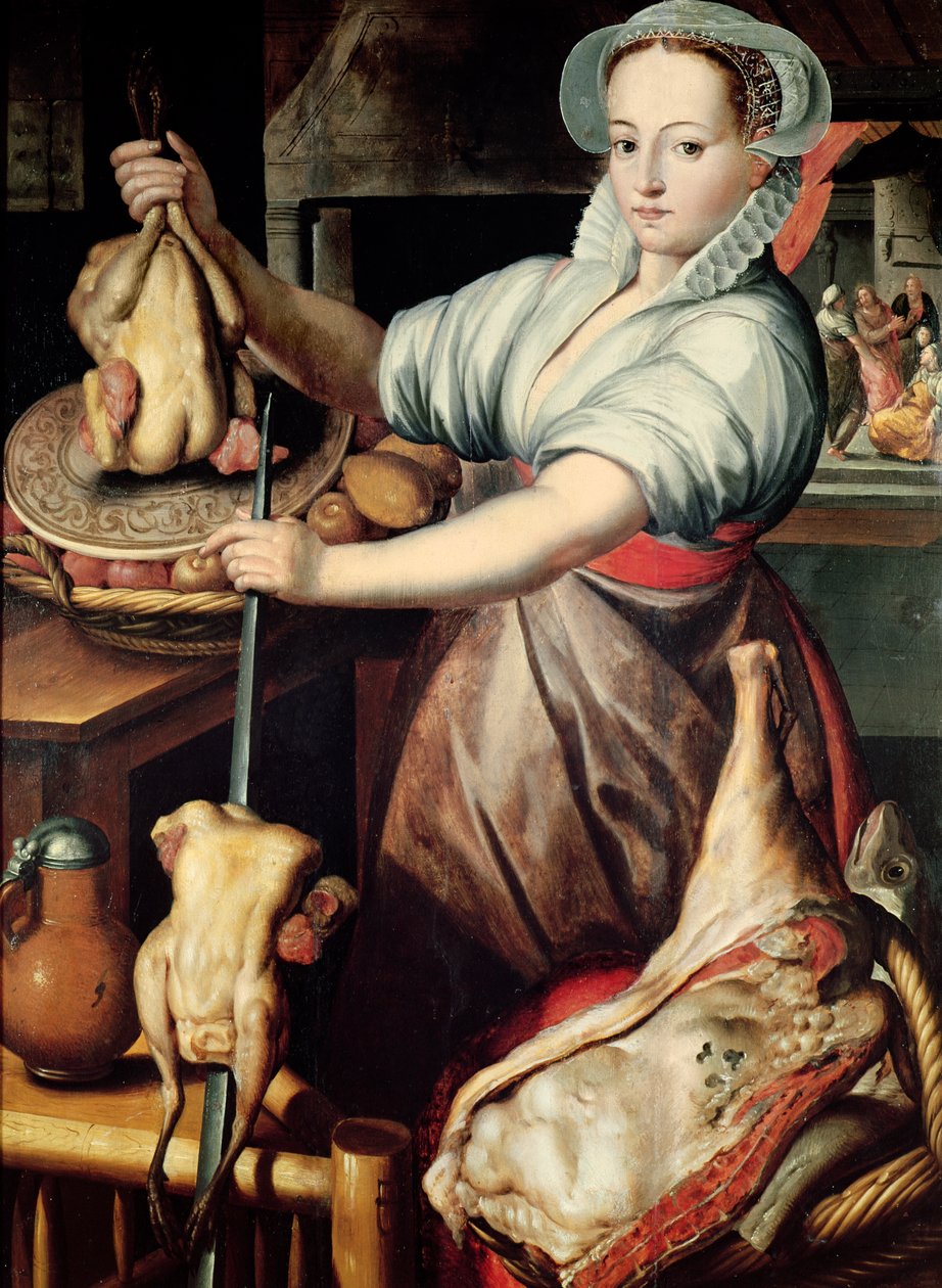 Marta připravuje večeři pro Ježíše od Pieter Aertsen