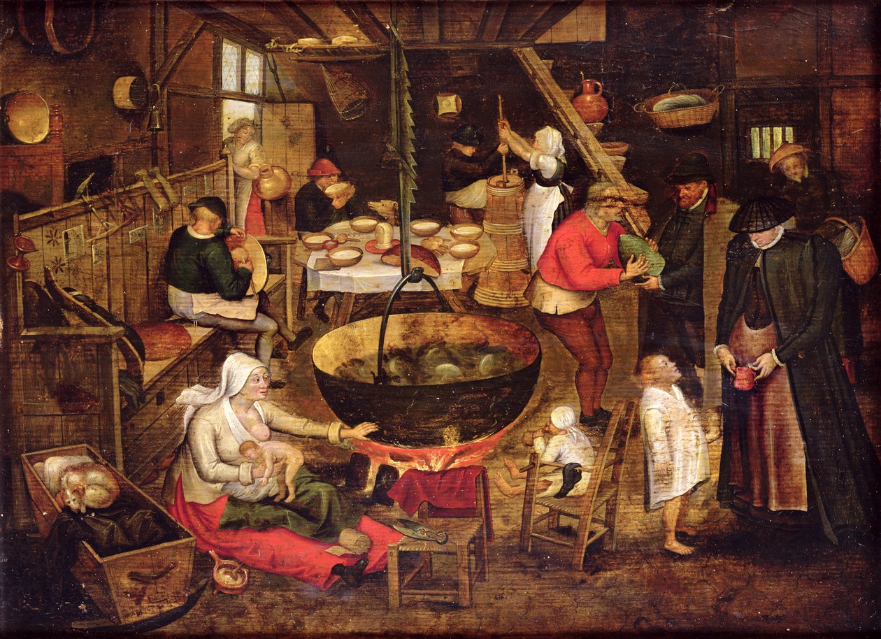 Interiér kuchyně od Pieter Bruegel the Elder