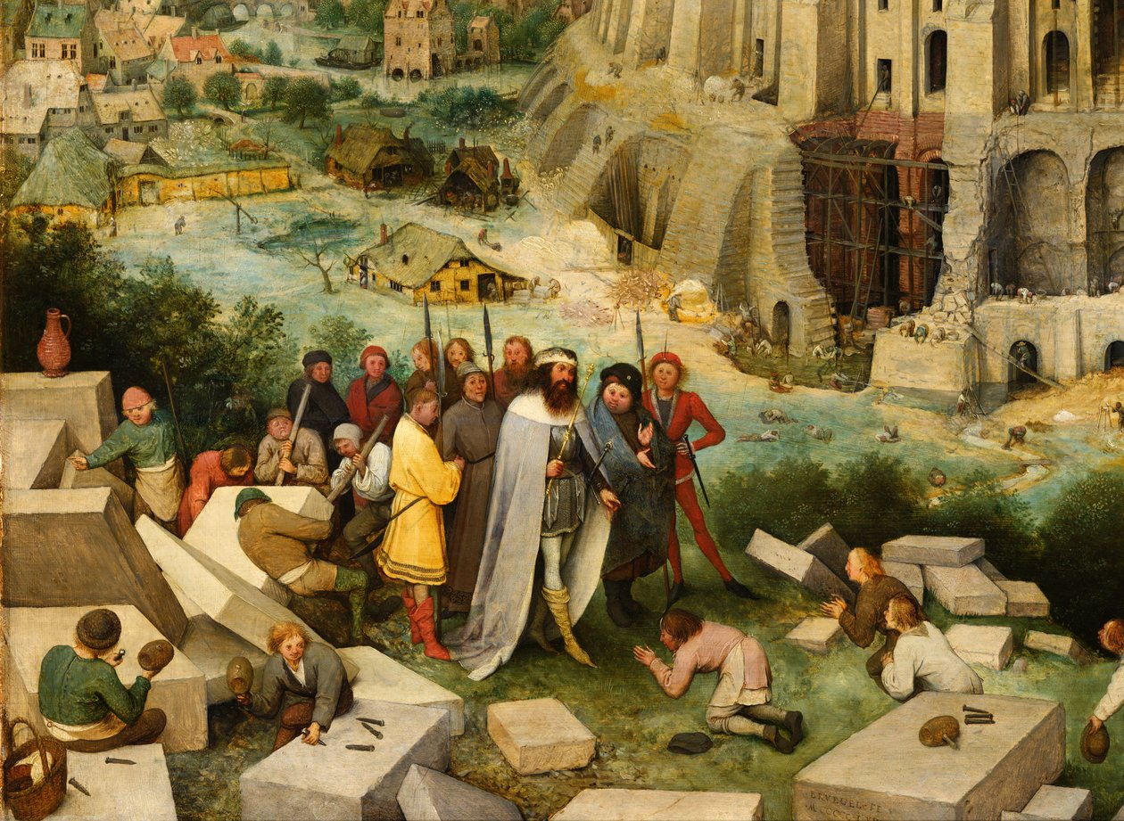 Babylonská věž, detail od Pieter Bruegel the Elder