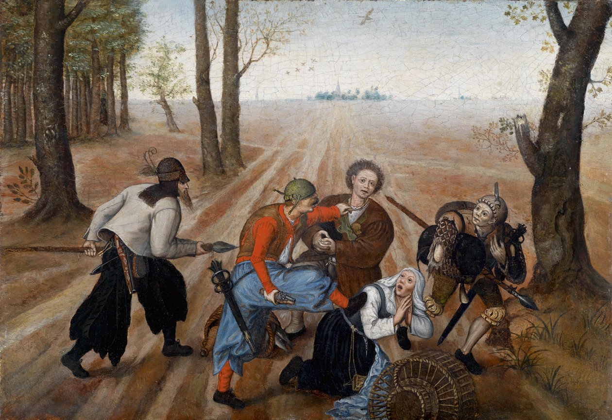 Útok na zemědělský pár od Pieter Brueghel the Younger