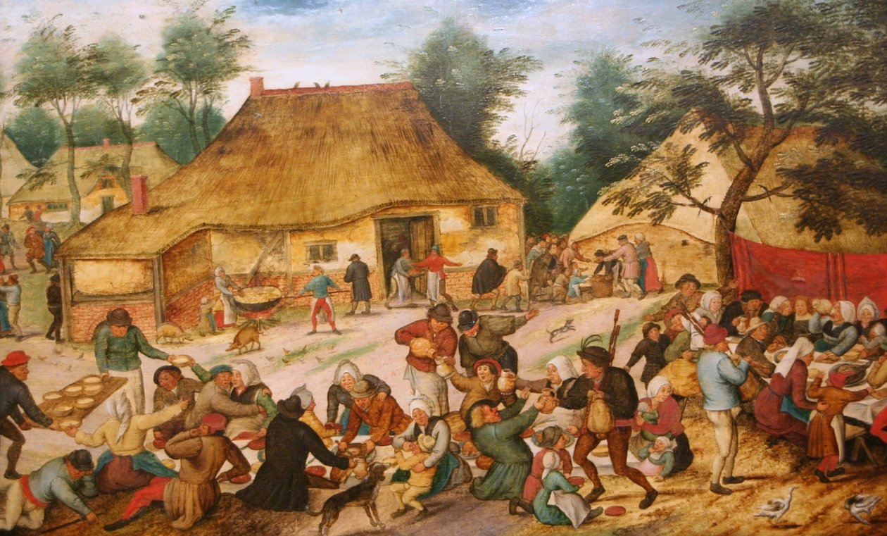 Svatební hostina před statkem od Pieter Brueghel the Younger