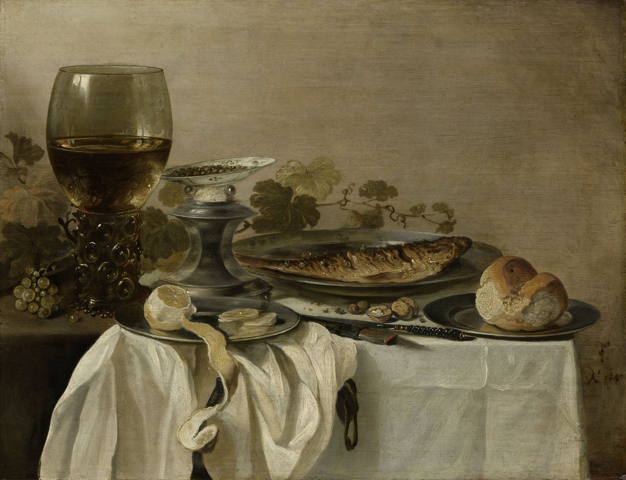 Zátiší s rybou, 1647 od Pieter Claesz