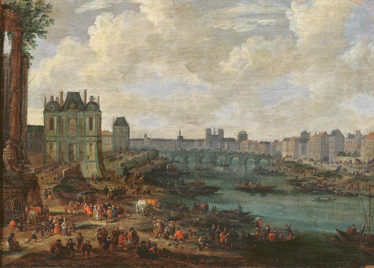 Seina a La Porte de la Conférence, kolem roku 1689 od Pieter, I Casteels