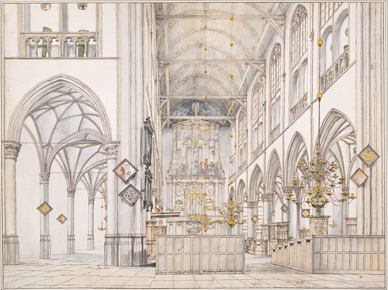 Interiér kostela svatého Vavřince (Groote Kerk nebo Velký kostel) v Alkmaaru, 1661 od Pieter Janszoon Saenredam