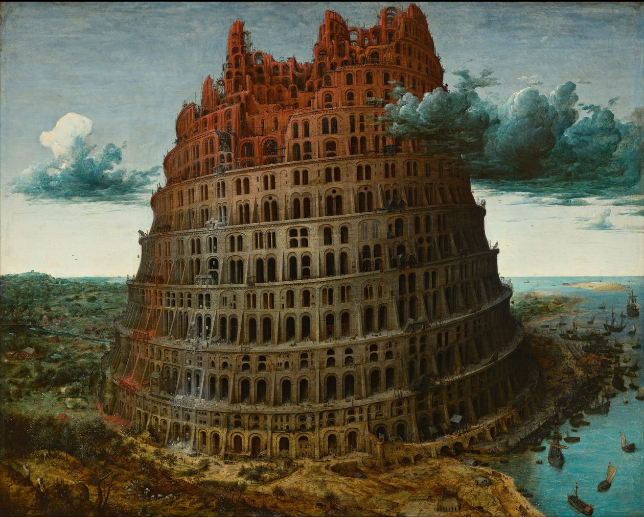 Babylonská věž, kolem roku 1565 od Pieter Bruegel the Elder