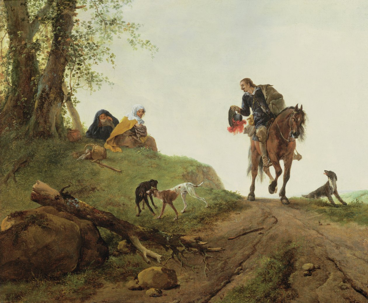 Flirtování od Pieter Wouwermans or Wouwerman