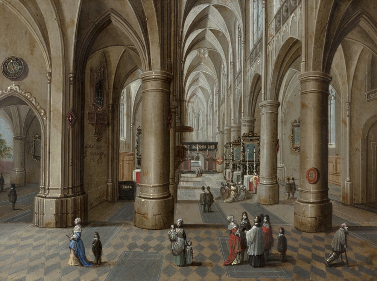 Interiér katedrály, 1657 od Pieter the Elder Neeffs