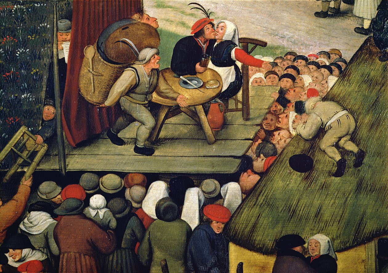 Veletrh s divadelní prezentací, cca 1600 (detail) od Pieter Brueghel the Younger