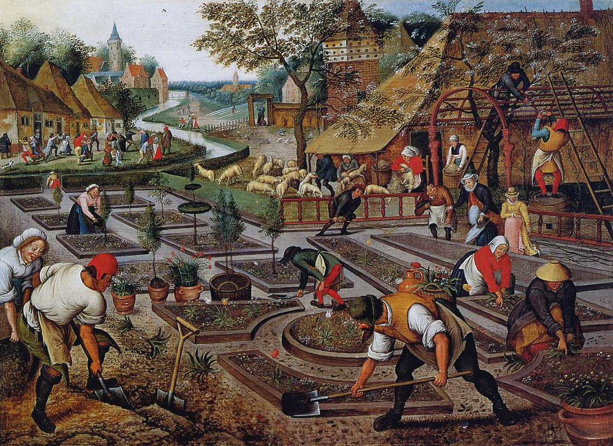 Zahradnictví, asi 1637-38 od Pieter Brueghel the Younger