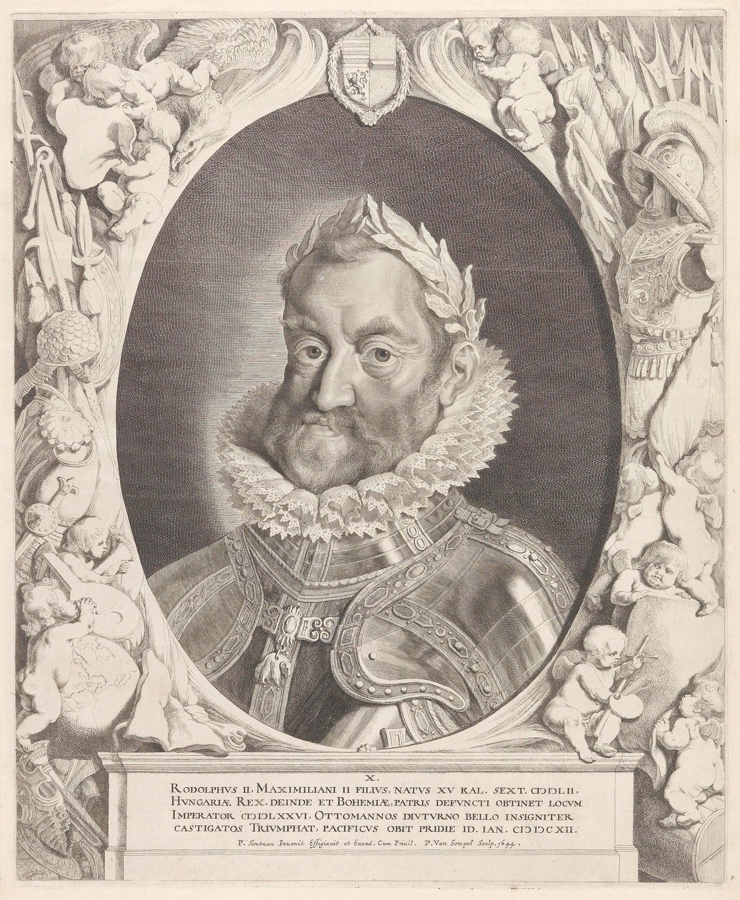 Portrét císaře Rudolfa II. S vavřínovým věncem od Pieter van Sompel