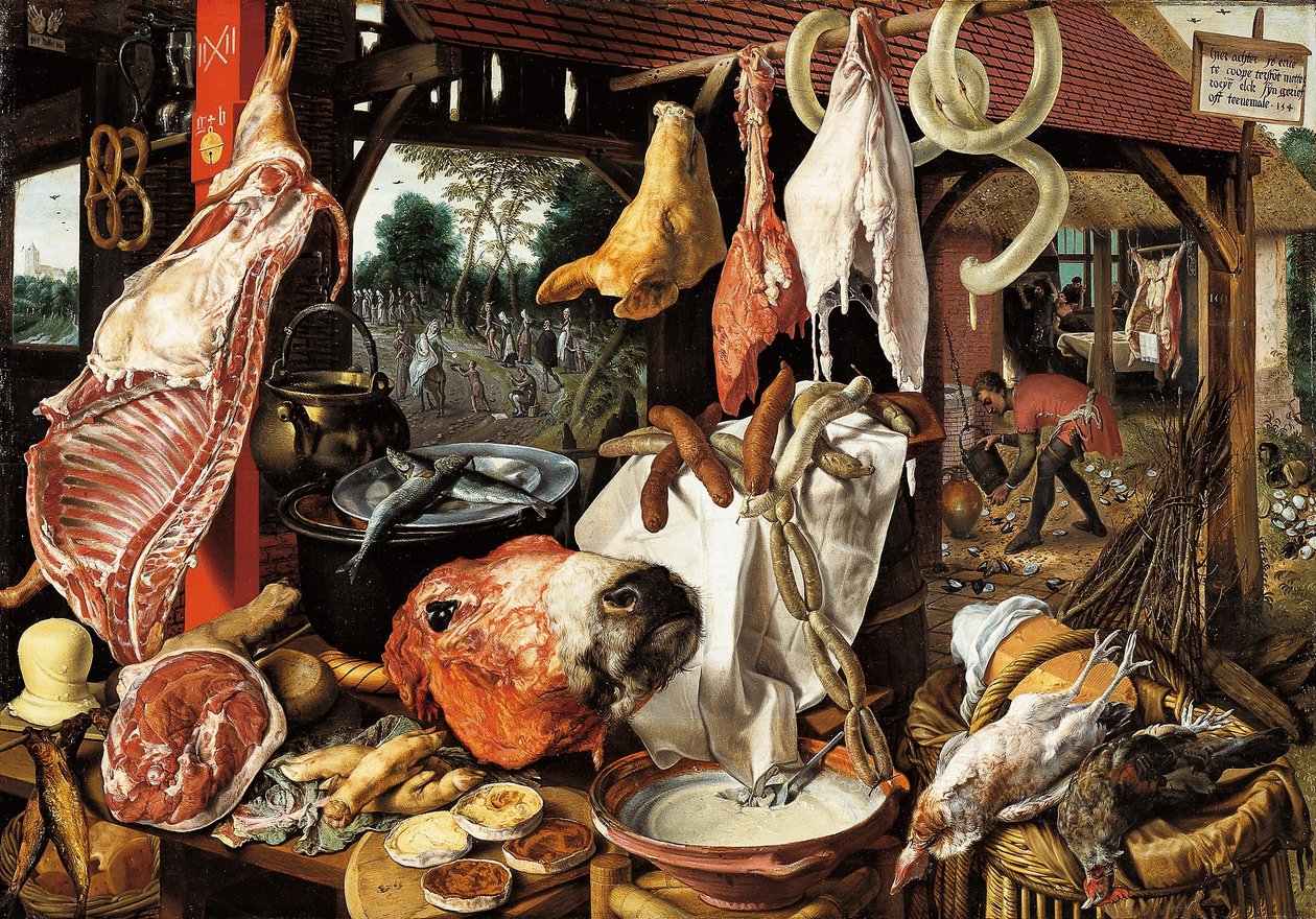 Řeznický stánek s útěkem do Egypta od Pieter Aertsen