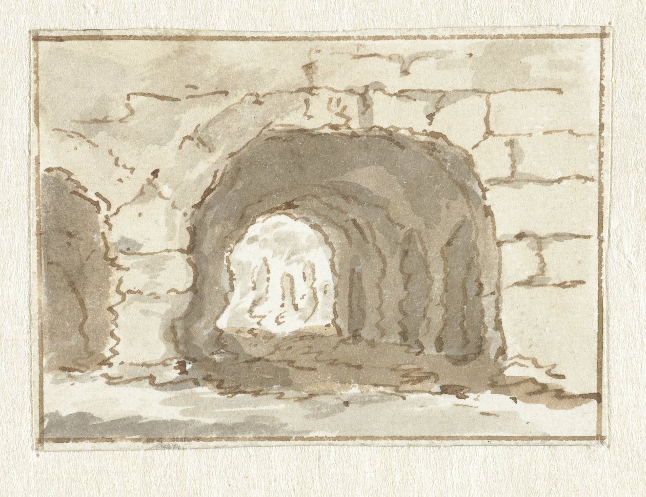 Římská zeď s obloukem od Pieter Bartholomeusz. Barbiers