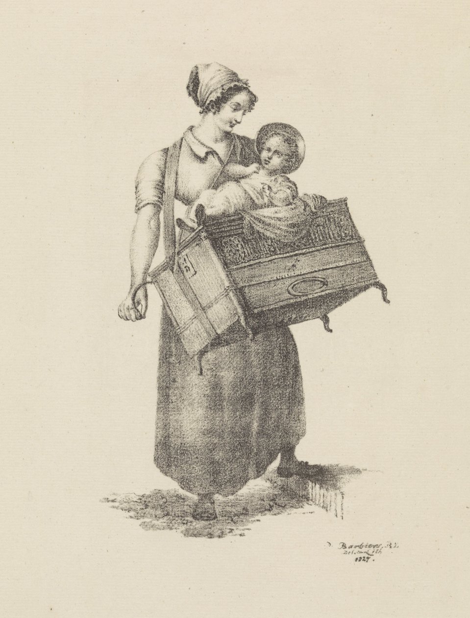 Žena s orgánem a dítětem od Pieter Bartholomeusz. Barbiers