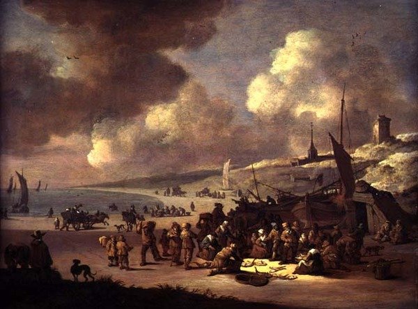 Pobřeží u Scheveningenu (olej na desce) od Pieter Bouts
