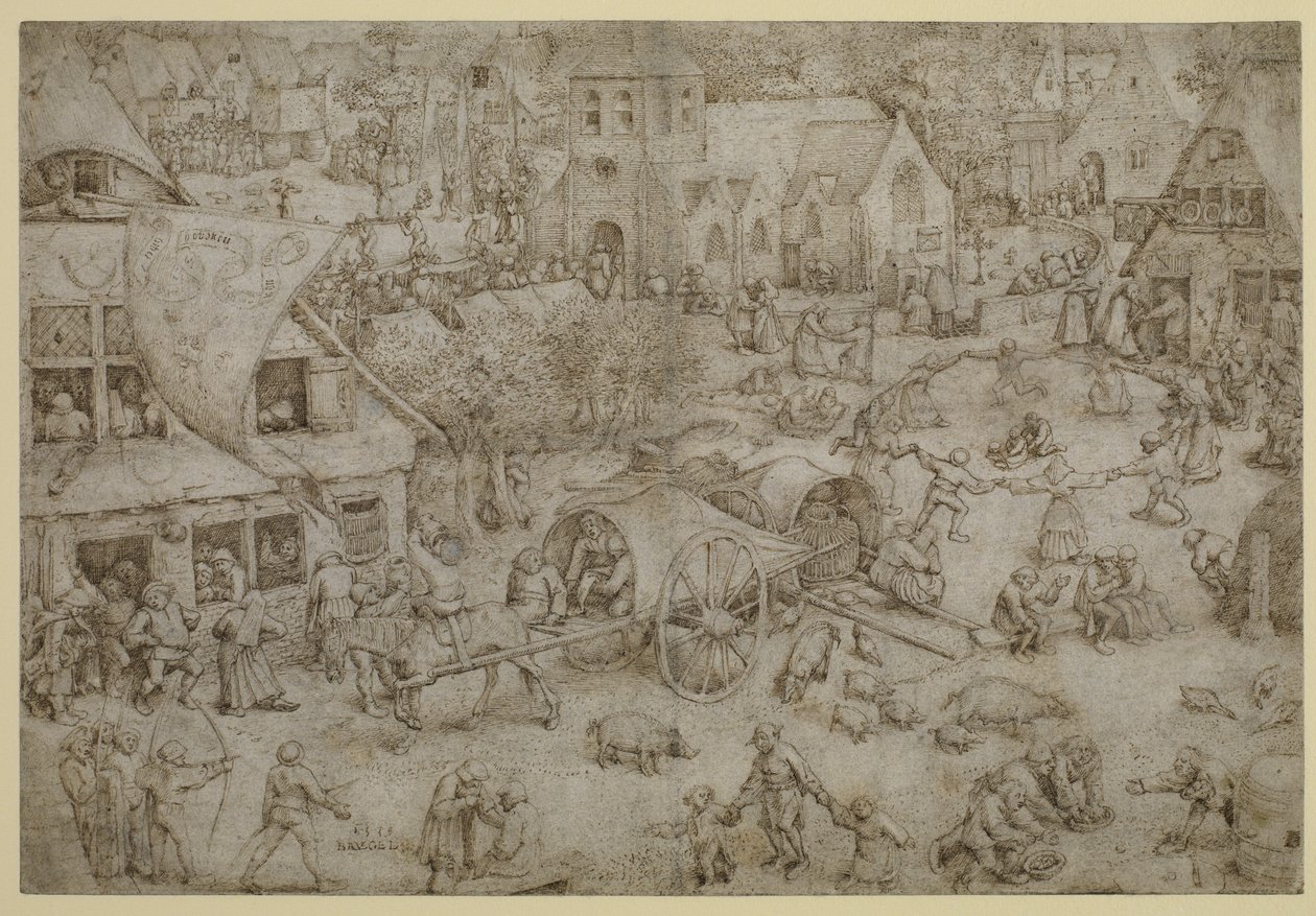 Lunapark v Hobokenu, 1559 od Pieter Bruegel the Elder