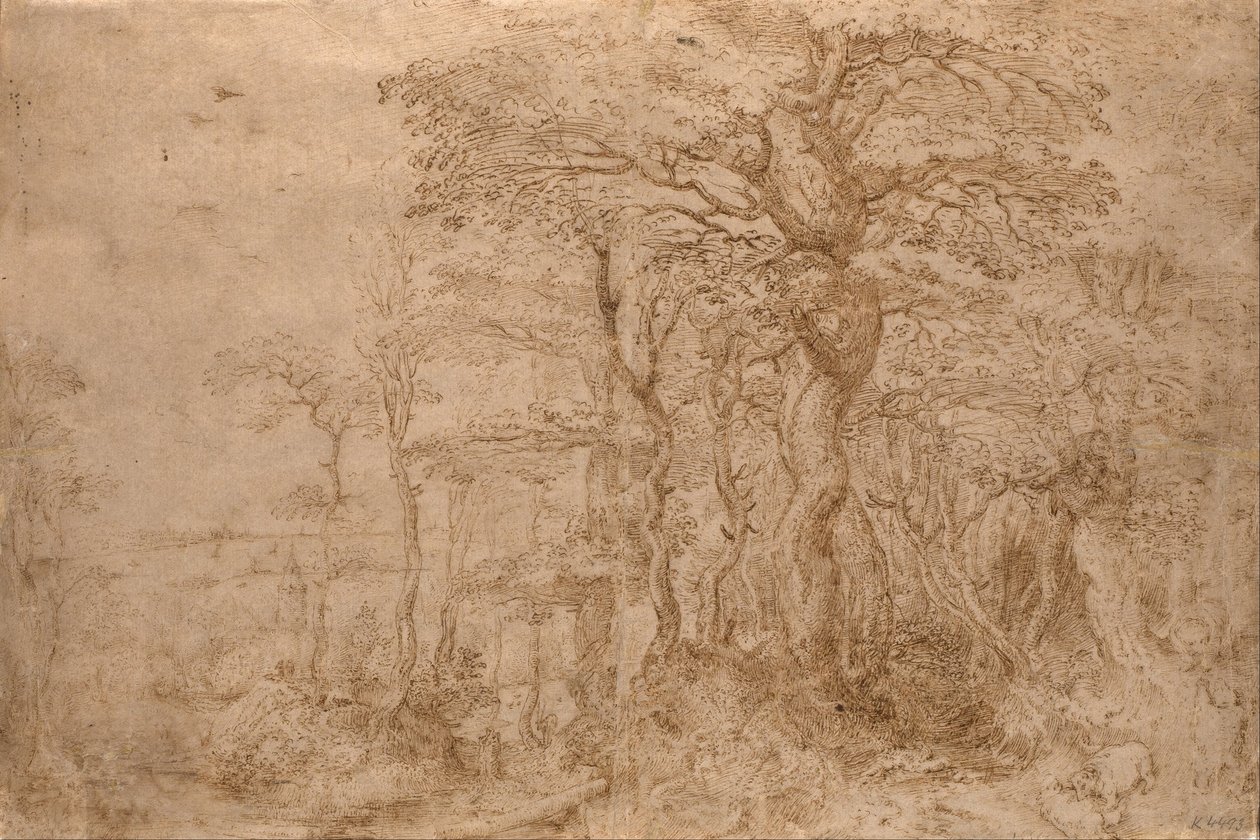 Sylvánová krajina s pěti medvědy od Pieter Bruegel the Elder