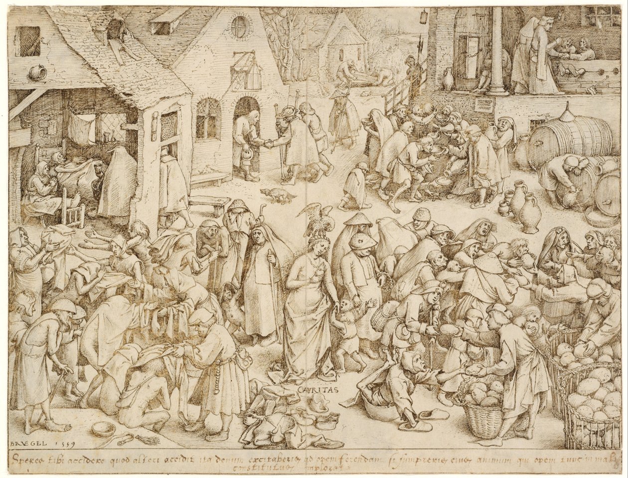 Sedm ctností 3 Charita od Pieter Brueghel the Elder