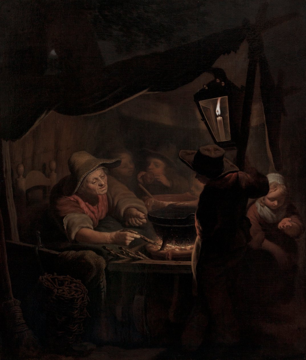 Výrobce koblih při svíčkách, 1815 od Pieter Christoffel Wonder