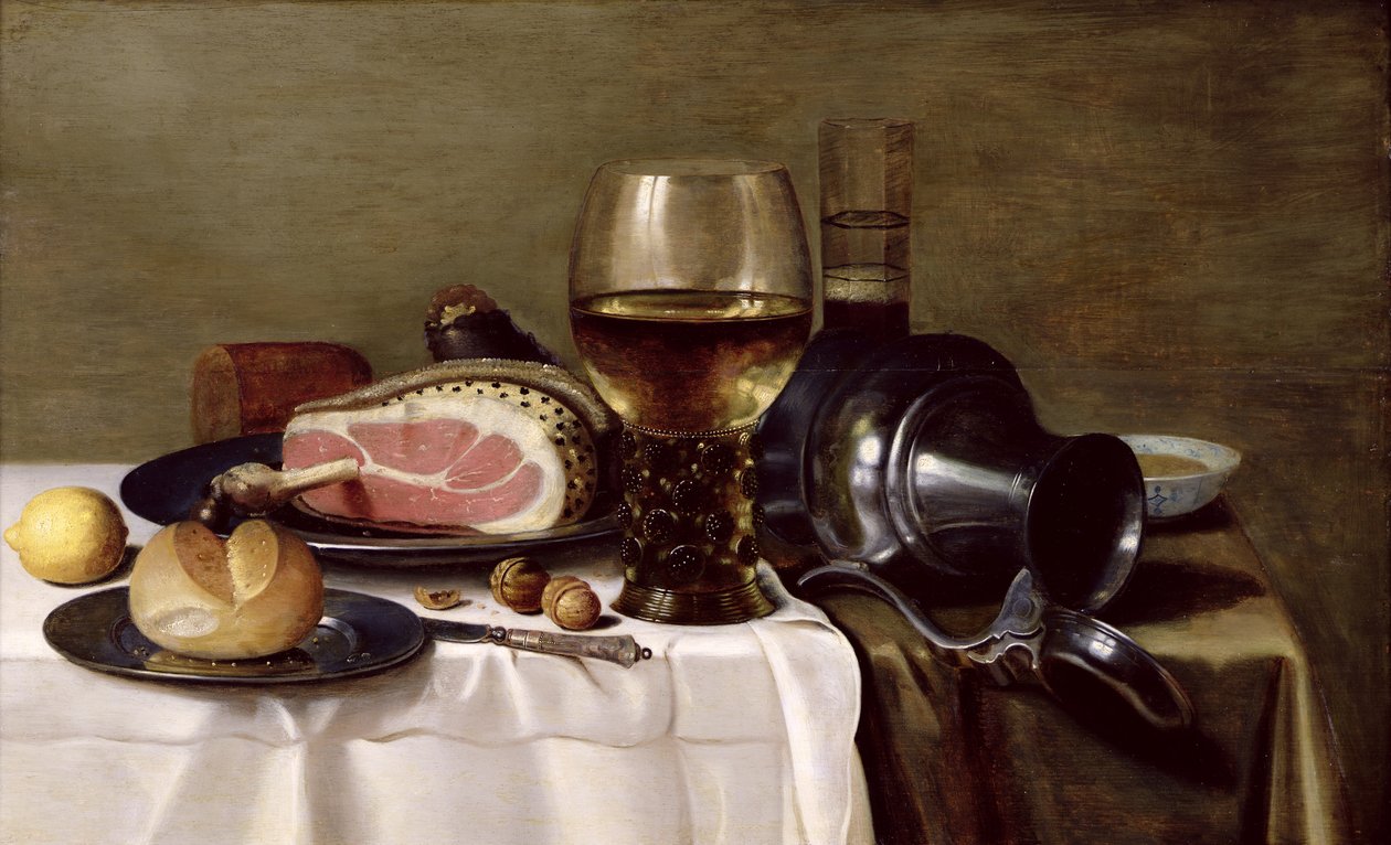Zátiší s Hamem od Pieter Claesz